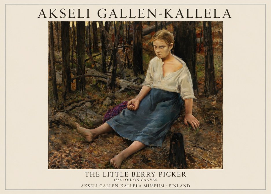Akseli Gallen-Kallela The Little Berry Picker No1 - Affiche