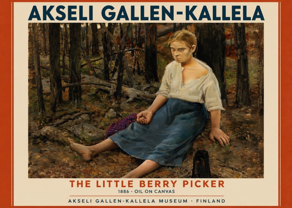 Akseli Gallen-Kallela The Little Berry Picker No2 - Affiche