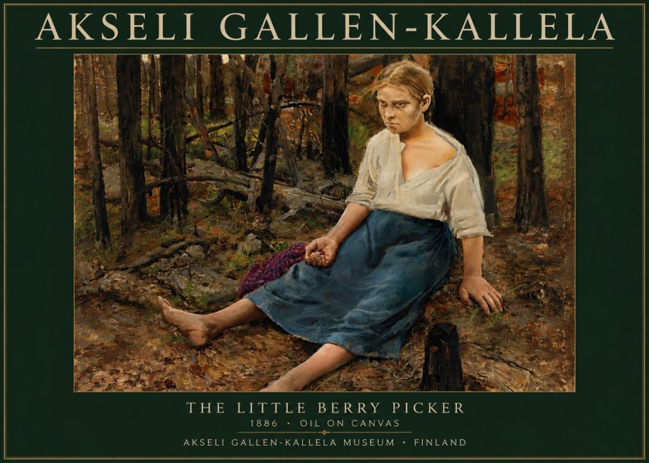 Akseli Gallen-Kallela The Little Berry Picker No3 - Affiche