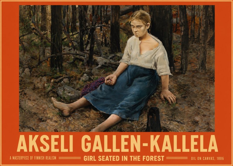 Akseli Gallen-Kallela The Little Berry Picker No6 - Affiche