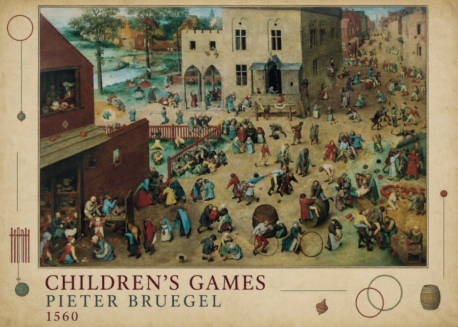Pieter Bruegel Children's Games III No4 - Affiche