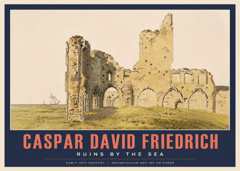 Caspar David Friedrich Ruins by the Sea No3 - Affiche
