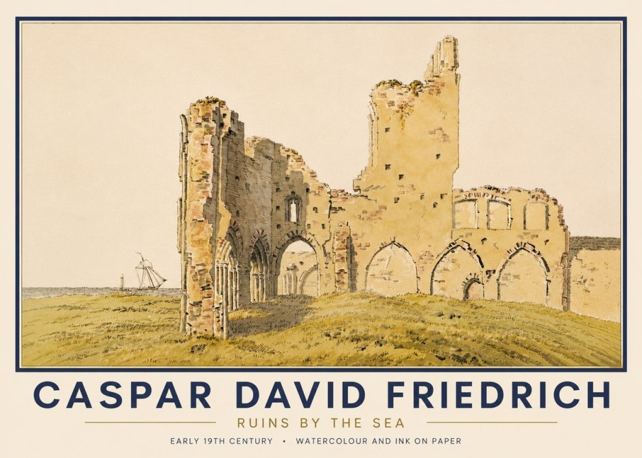 Caspar David Friedrich Ruins by the Sea No6 - Affiche