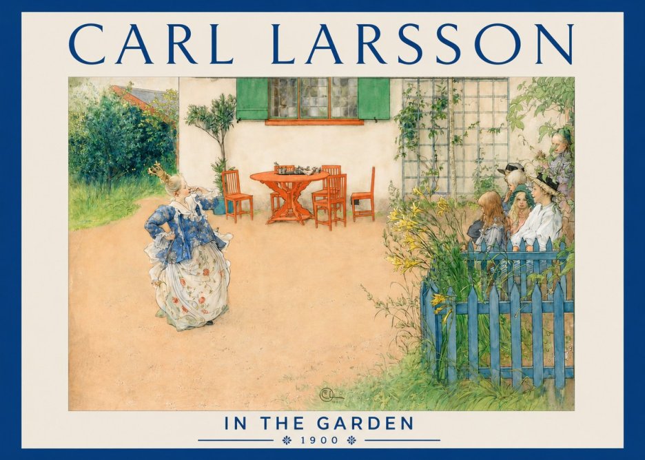Carl Larsson In the Garden No3 - Affiche