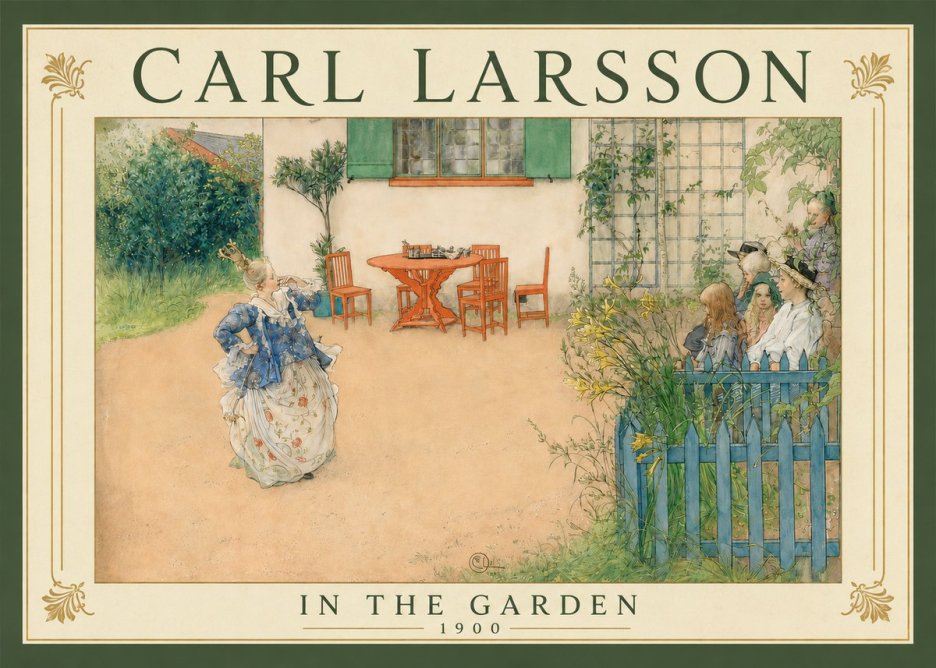 Carl Larsson In the Garden No4 - Affiche