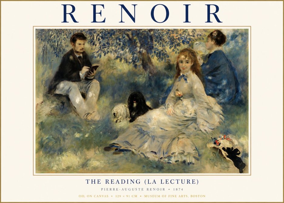 Renoir The Reading (La Lecture) No1 - Affiche