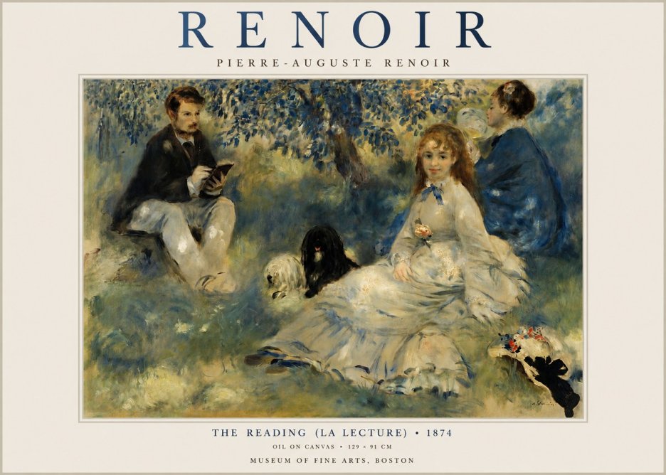 Renoir The Reading (La Lecture) No2 - Affiche