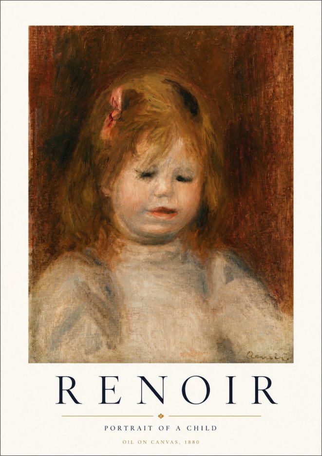 Renoir Portrait of a Child I No3 - Affiche
