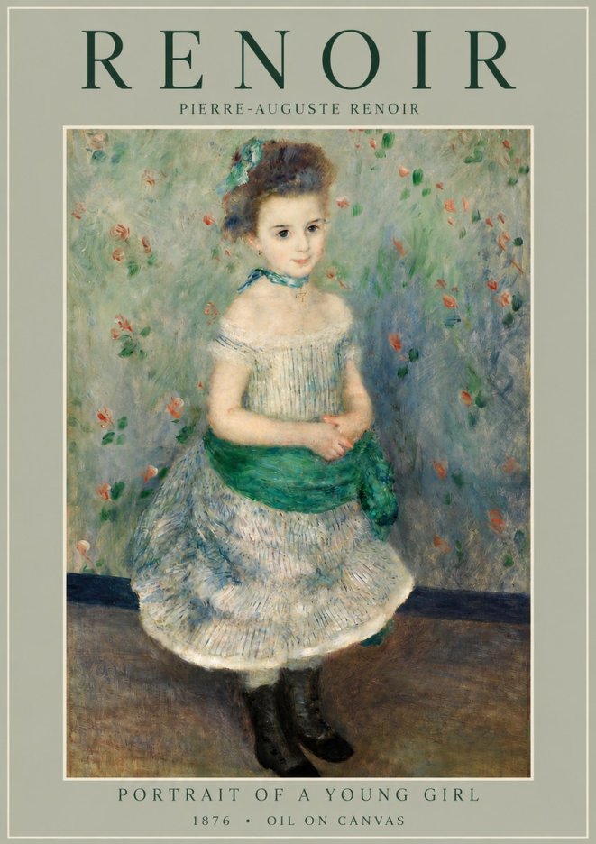 Renoir Portrait of a Young Girl I No4 - Affiche
