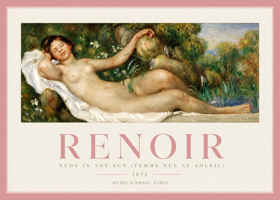 Renoir Nude in the Sun (Femme Nue Au Soleil) No3 - Affiche