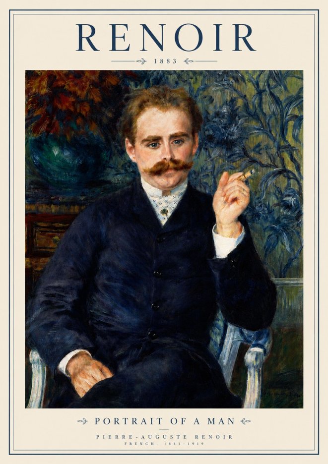 Renoir Portrait of a Man I No3 - Affiche
