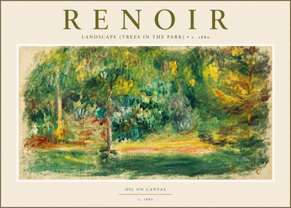 Renoir Landscape (Trees in the Park) No4 - Affiche