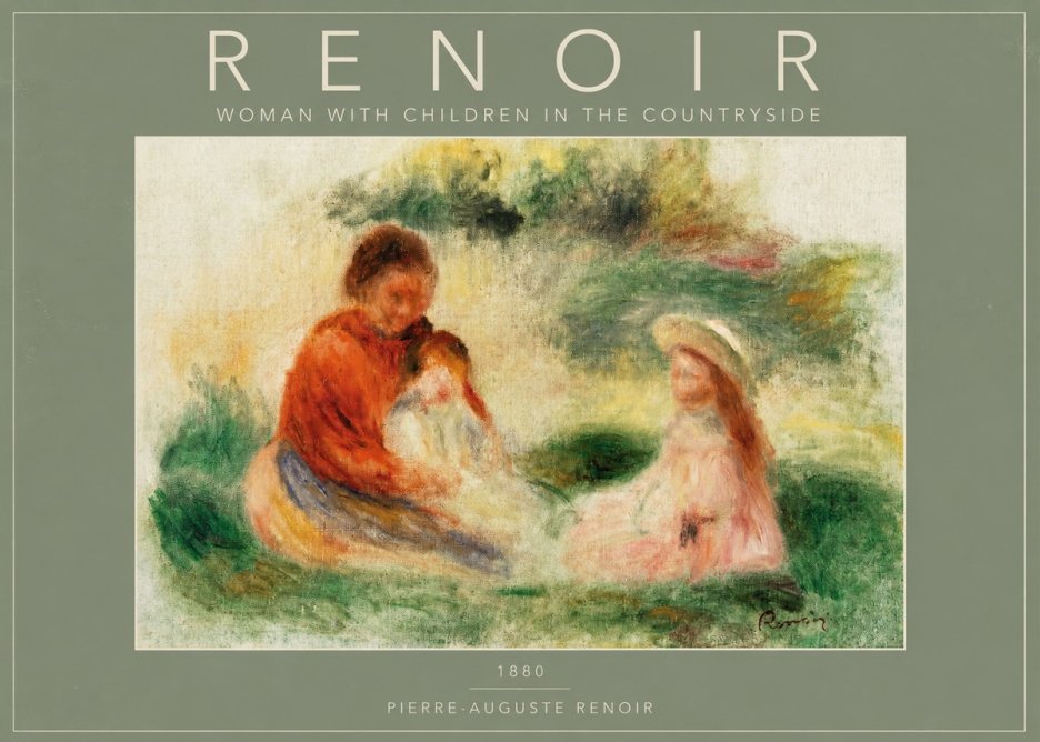 Renoir Woman with Children in the Countryside No2 - Affiche