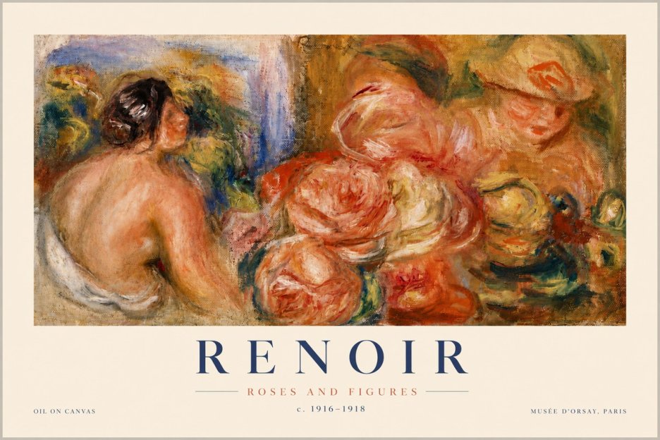 Renoir Roses and Figures No3 - Affiche