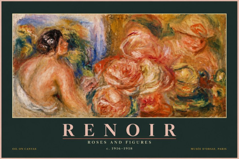 Renoir Roses and Figures No5 - Affiche