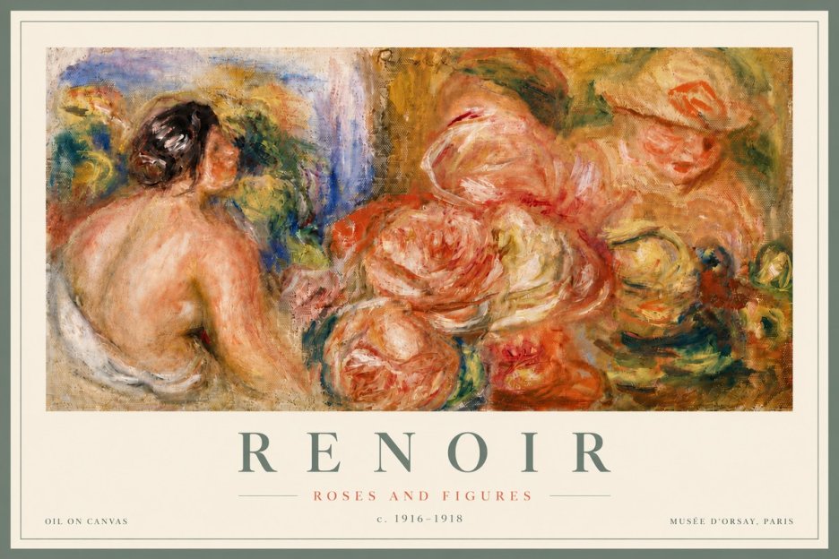 Renoir Roses and Figures No6 - Affiche
