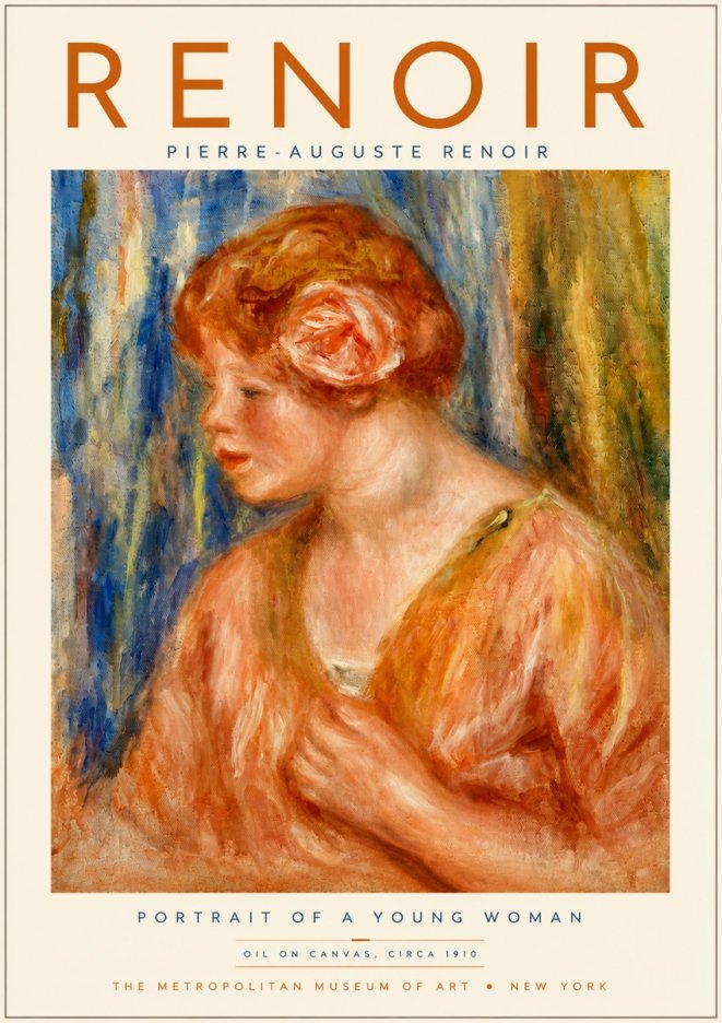 Renoir Portrait of a Young Woman I No4 - Affiche