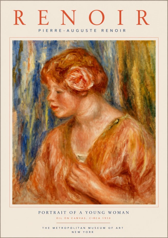 Renoir Portrait of a Young Woman No5 - Affiche