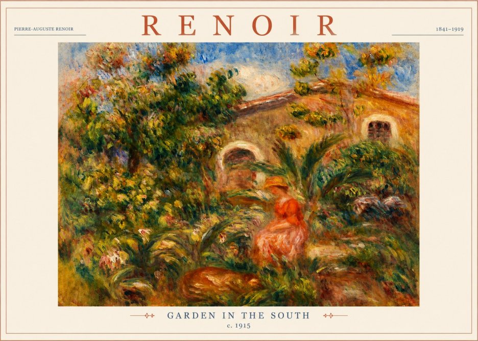 Renoir Garden in the South No3 - Affiche