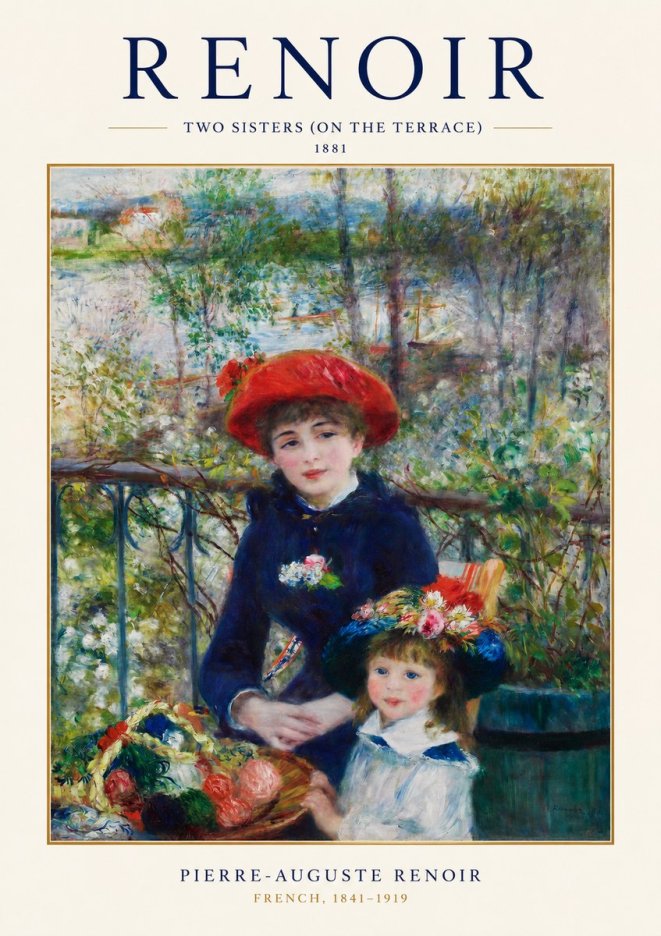 Renoir Two Sisters (on the Terrace) No1 - Affiche
