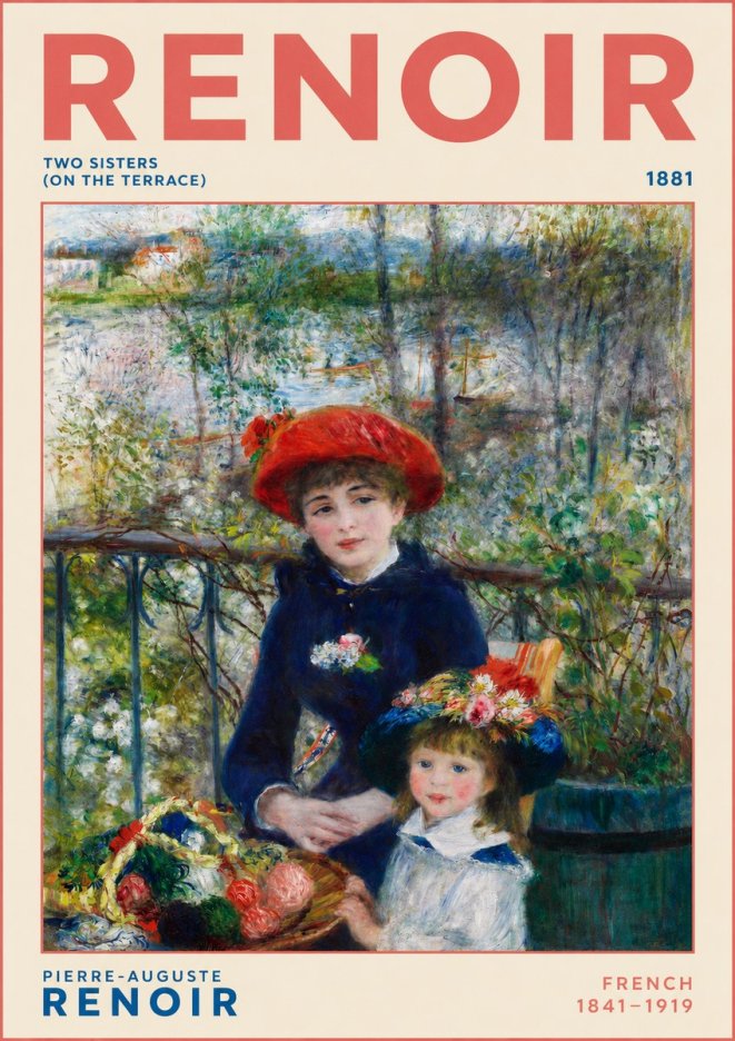 Renoir Two Sisters (on the Terrace) No2 - Affiche
