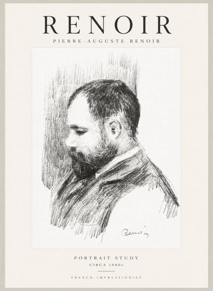 Renoir Portrait Study I No1 - Affiche