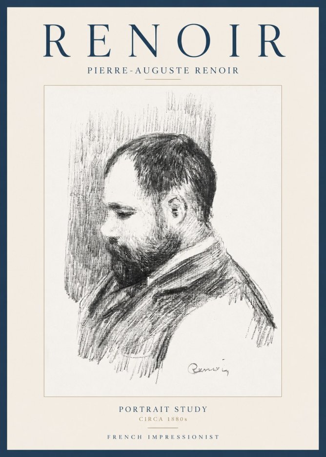 Renoir Portrait Study I No2 - Affiche