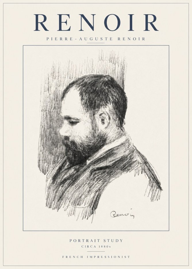 Renoir Portrait Study I No4 - Affiche