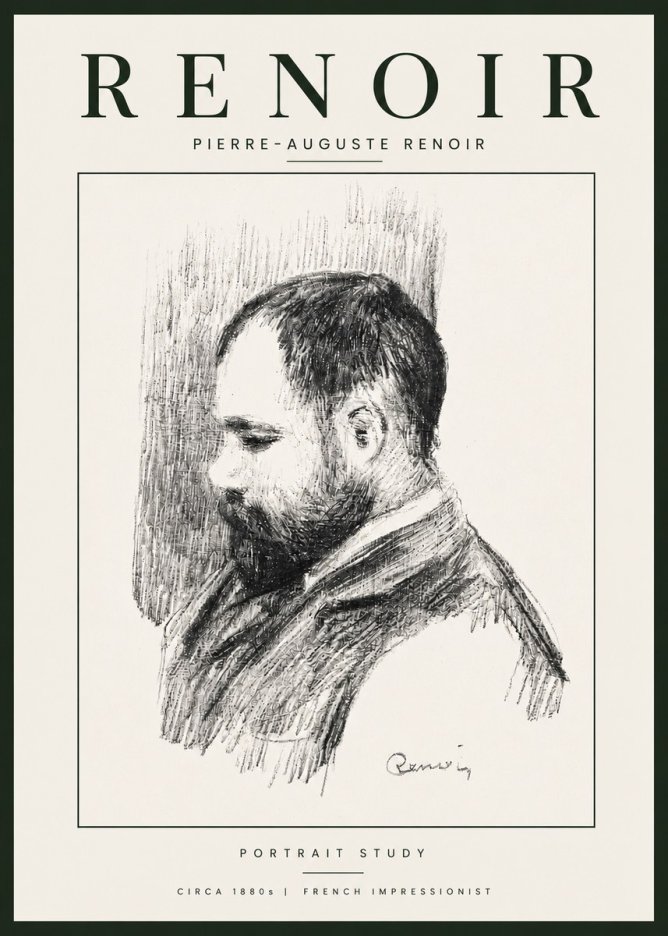 Renoir Portrait Study I No6 - Affiche