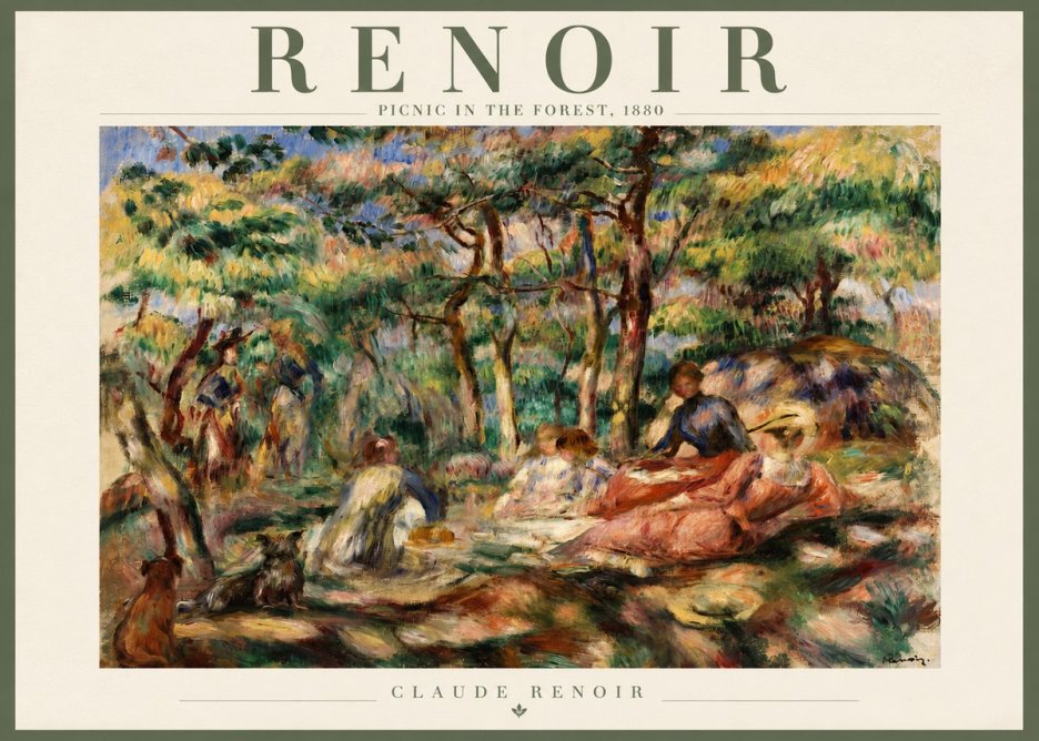 Renoir Picnic in the Forest No4 - Affiche