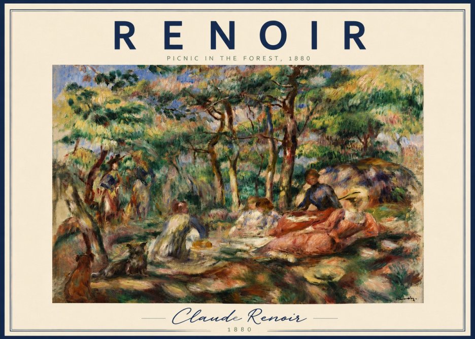 Renoir Picnic in the Forest No5 - Affiche