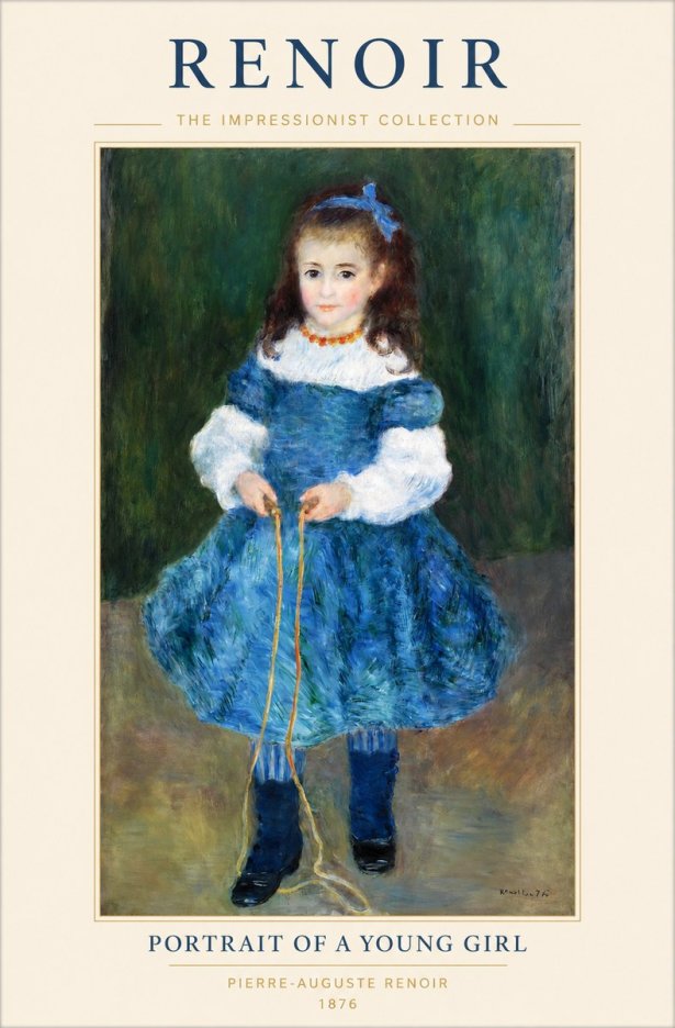 Renoir Portrait of a Young Girl III No1 - Affiche
