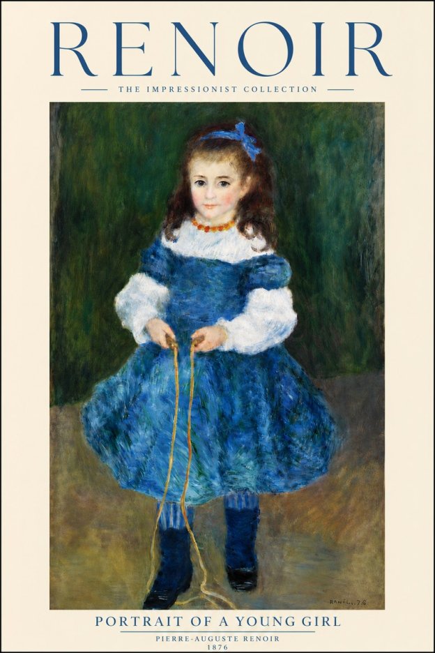 Renoir Portrait of a Young Girl III No3 - Affiche