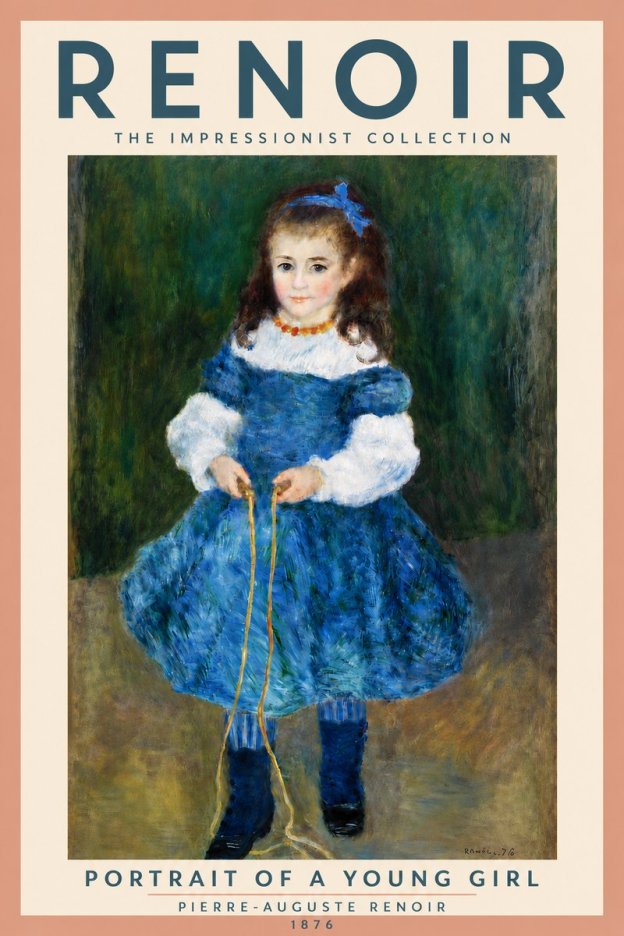 Renoir Portrait of a Young Girl III No4 - Affiche