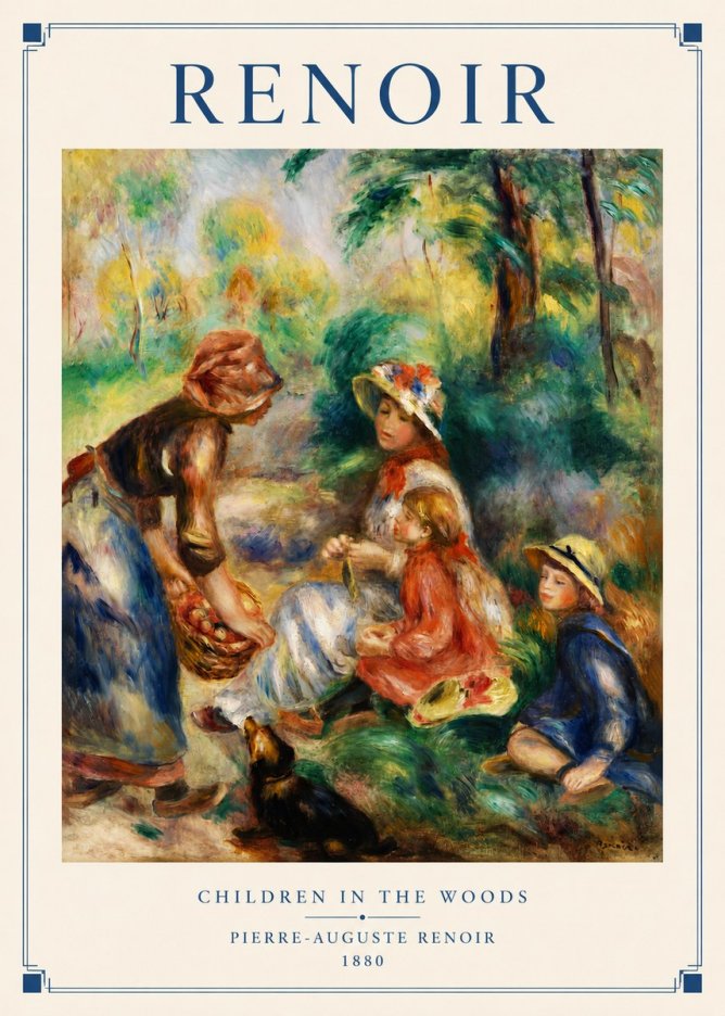 Renoir Children in the Woods No2 - Affiche