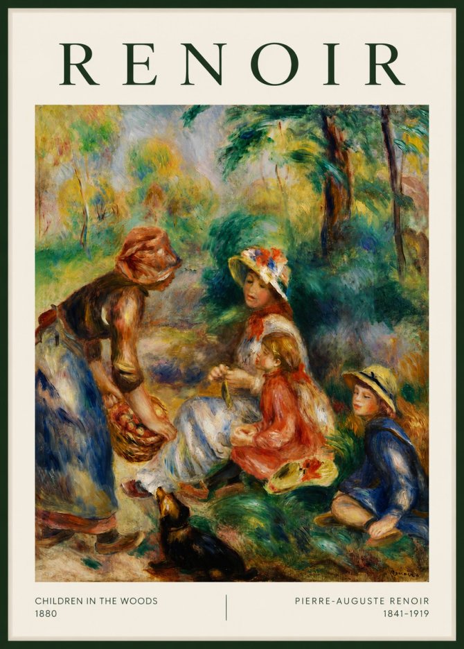 Renoir Children in the Woods No3 - Affiche
