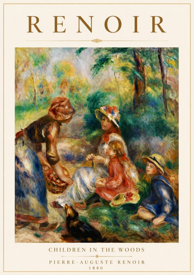 Renoir Children in the Woods No5 - Affiche
