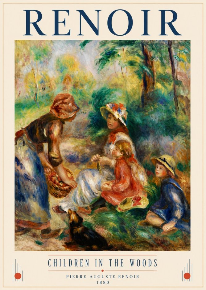 Renoir Children in the Woods No6 - Affiche