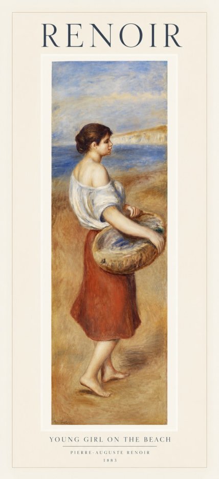Renoir Young Girl on the Beach No1 - Affiche