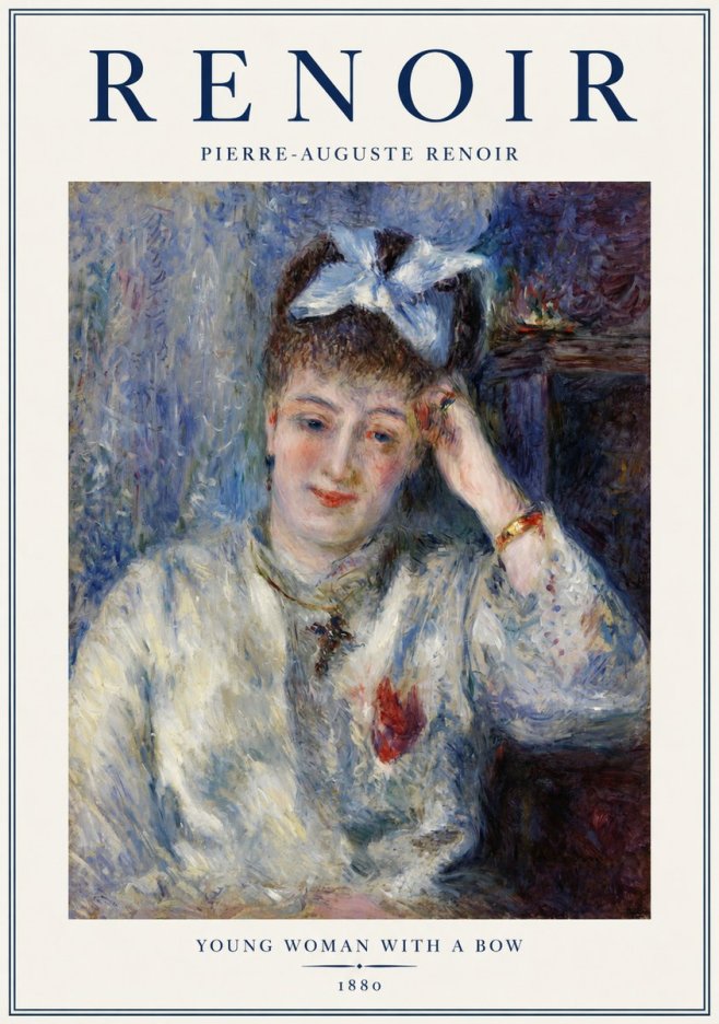 Renoir Young Woman with a Bow No1 - Affiche