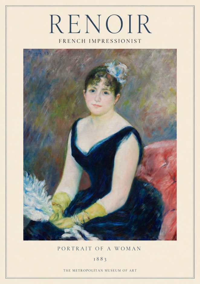 Renoir Portrait of a Woman I No1 - Affiche