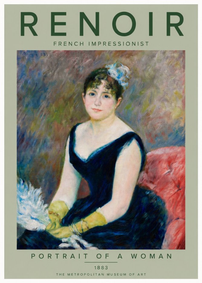 Renoir Portrait of a Woman No6 - Affiche