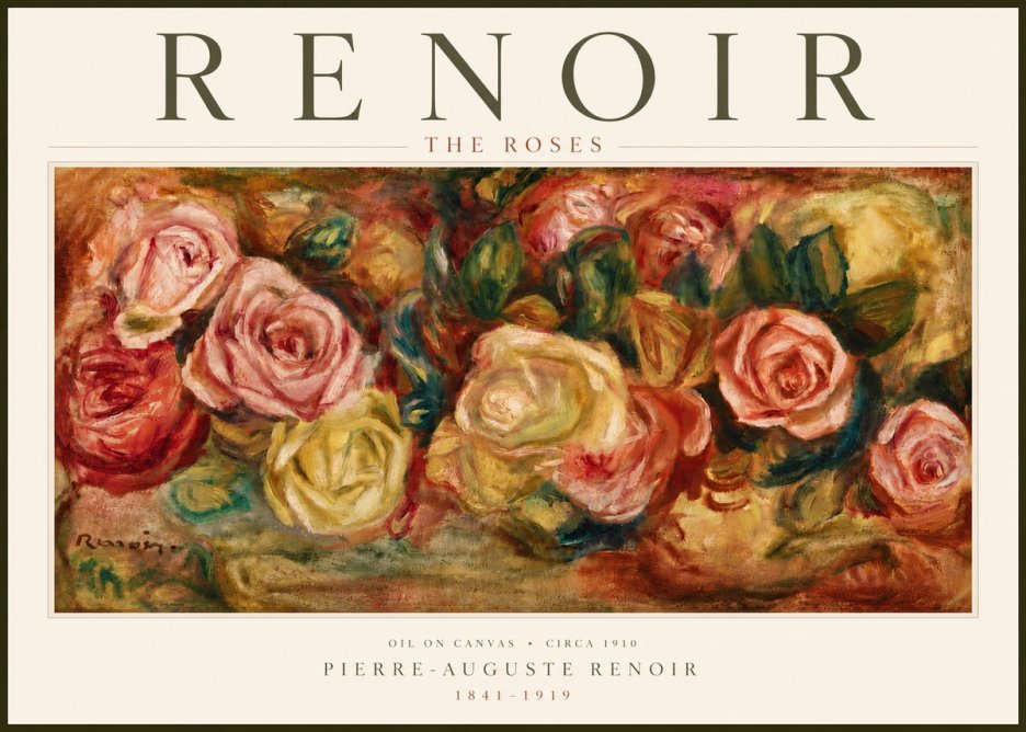 Renoir The Roses No5 - Affiche