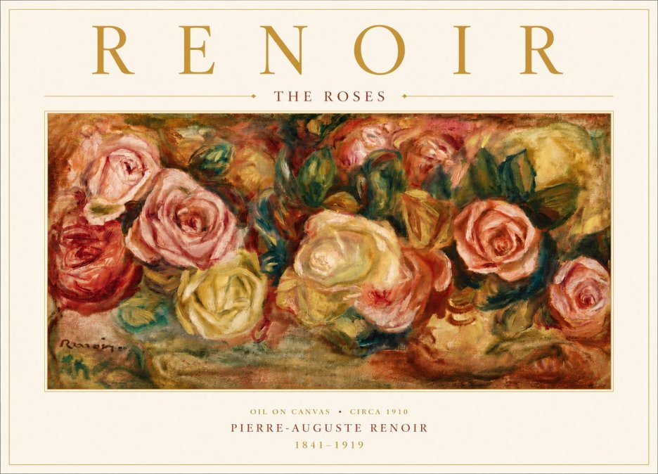 Renoir The Roses No6 - Affiche