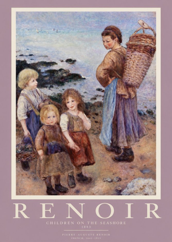 Renoir Children on the Seashore No2 - Affiche