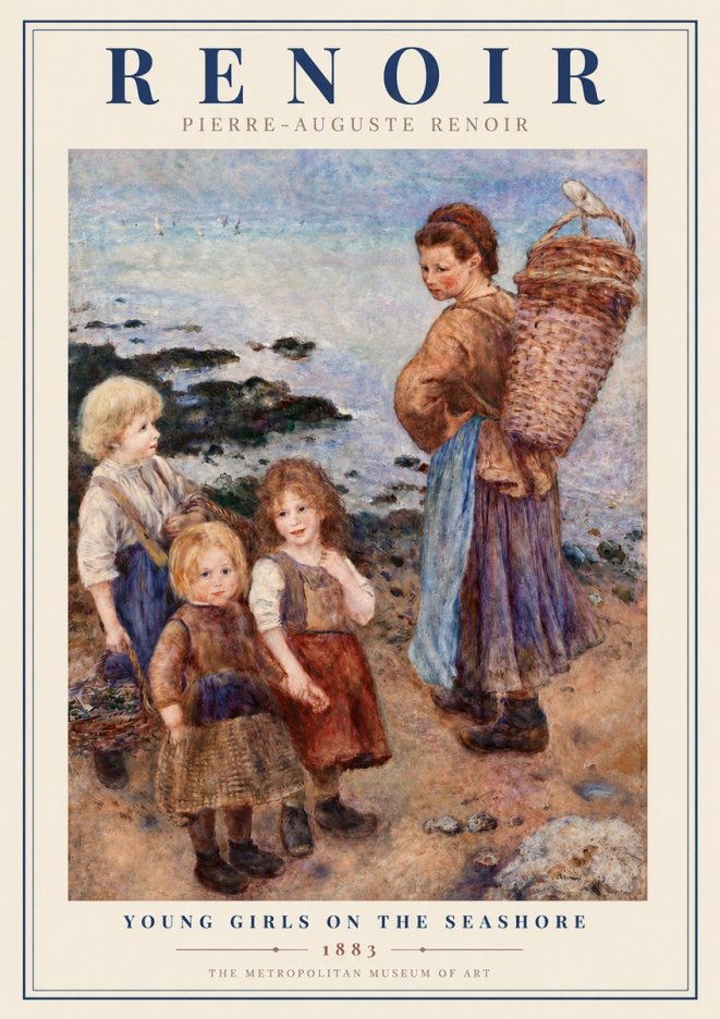 Renoir Children on the Seashore No3 - Affiche