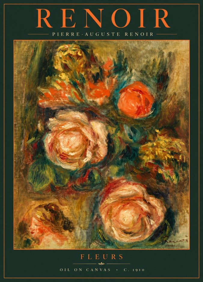 Renoir Fleurs No6 - Affiche
