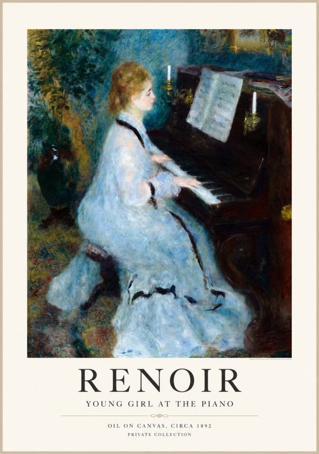 Renoir Young Girl at the Piano No1 - Affiche