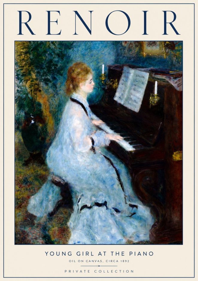 Renoir Young Girl at the Piano No2 - Affiche
