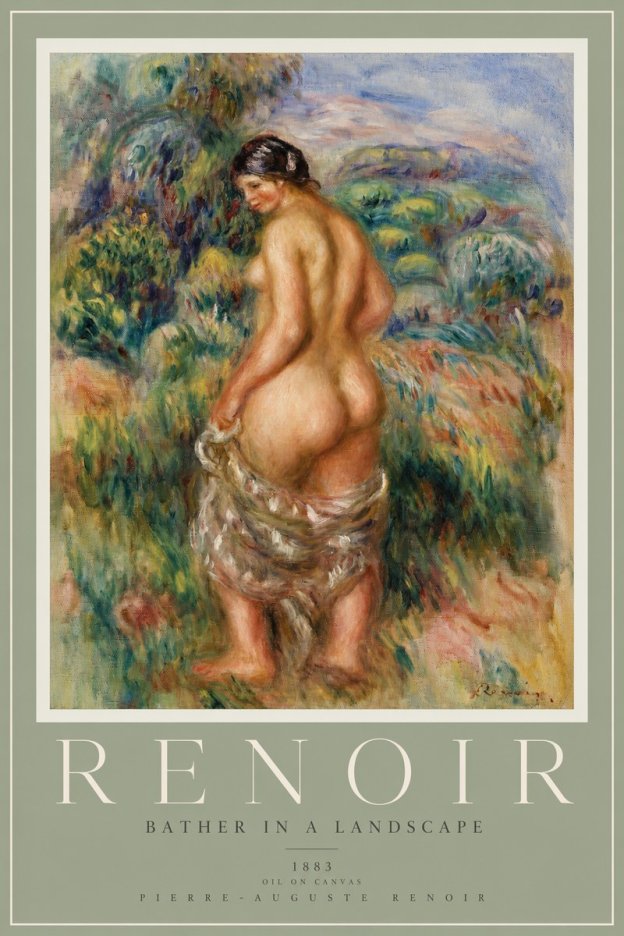 Renoir Bather in a Landscape No2 - Affiche